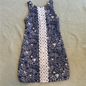 Lilly Pulitzer Navy and White Patterned Dress